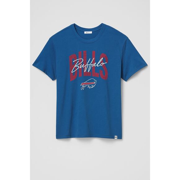 '47 Brand Buffalo Bills Women's NFL Graphic Tee Blue Red Logo NWT Size Large - Picture 2 of 9